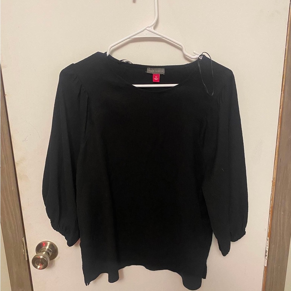 Vince Camuto Black Puff Sleeve Blouse